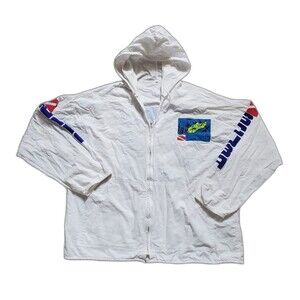 Cozumel Mexico Jacket White Men Large Zip Hoodie Beach Scuba Windbreaker FlAWS